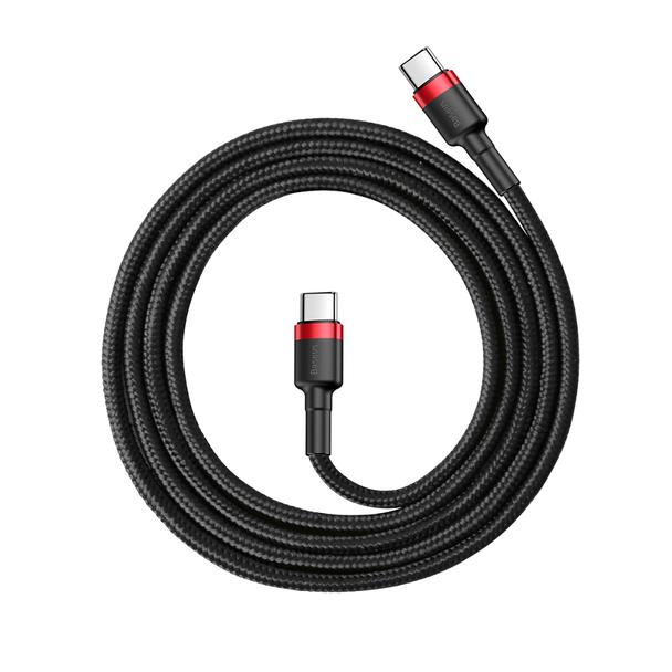 Kabel USB C do USB C Baseus 3A 1 m  CATKLF-G91 czerwono-czarny