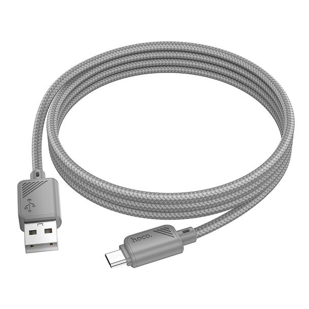 Kabel USB A do Micro USB Hoco 2,4A 1 m X113 szary