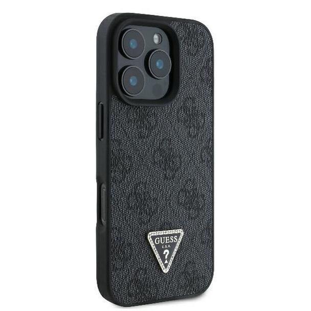 GUESS futerał do IPHONE 16 Pro GUHCP16LP4TDPK (PU Leather 4G Triangle Strass) czarny