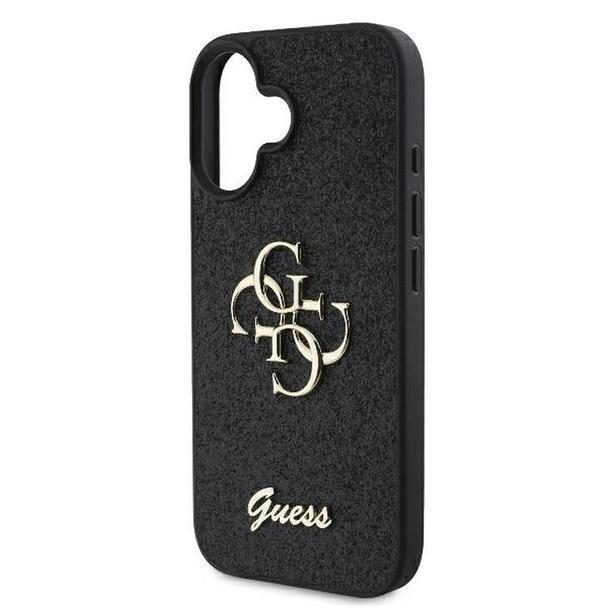 GUESS futerał do IPHONE 16 Plus GUHCP16MHG4SGK (Fixed Glitter Big 4G) czarny