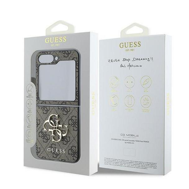 GUESS futerał do SAMSUNG Z Flip 6 GUHCZF64GMGBR (PU 4G Leather Metal Logo) brązowy