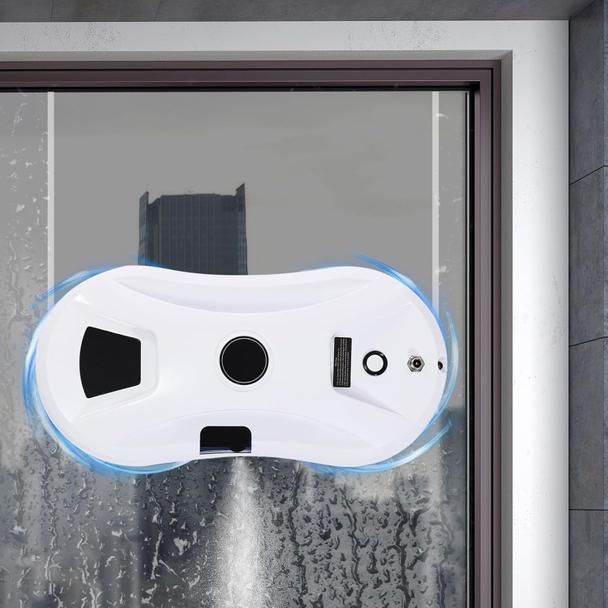 Robot do mycia okien z dyszą wodną sterowany pilotem biały