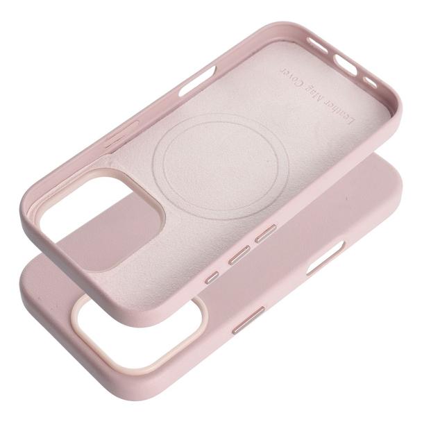 Futerał LEATHER MAG COVER kompatybilny z MagSafe do IPHONE 16 Pro różowy