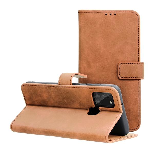 Etui z klapką na Samsung A21s Tender Book brązowe