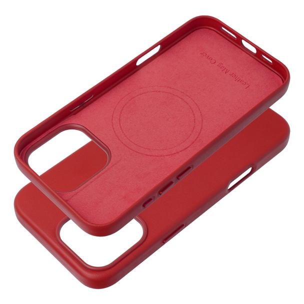 Futerał LEATHER MAG COVER kompatybilny z MagSafe do IPHONE 16 Pro Max czerwony