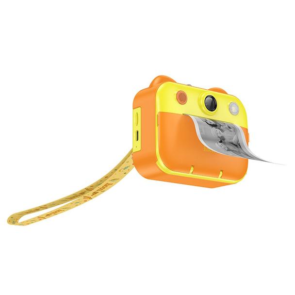 Aparat cyfrowy dla dzieci z drukarką i funkcją selfie Hoco 2,4" DV204 żółty