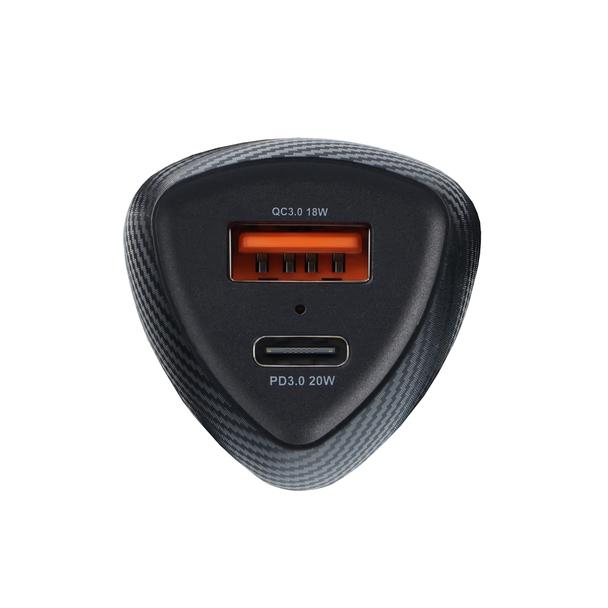Ładowarka samochodowa Forcell F-Energy Carbon USB C + USB A QC3.0 PD 3A 38W CC50-1A1C czarna