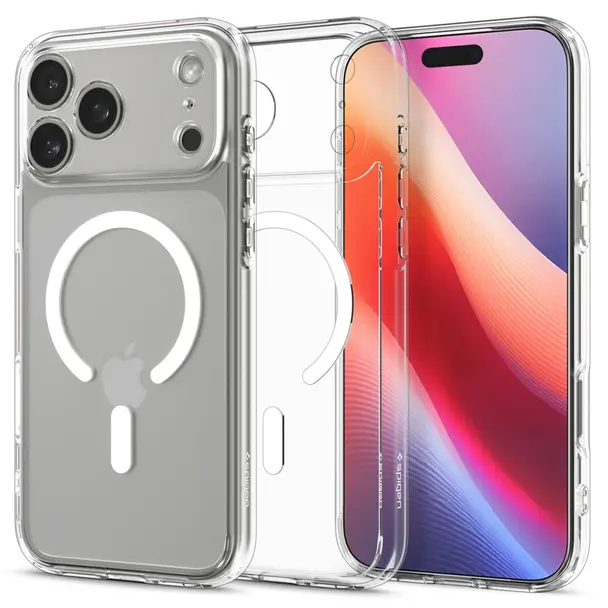 SPIGEN futerał ULTRA HYBRID MAG kompatybilny z MagSafe do IPHONE 17 Pro clear white