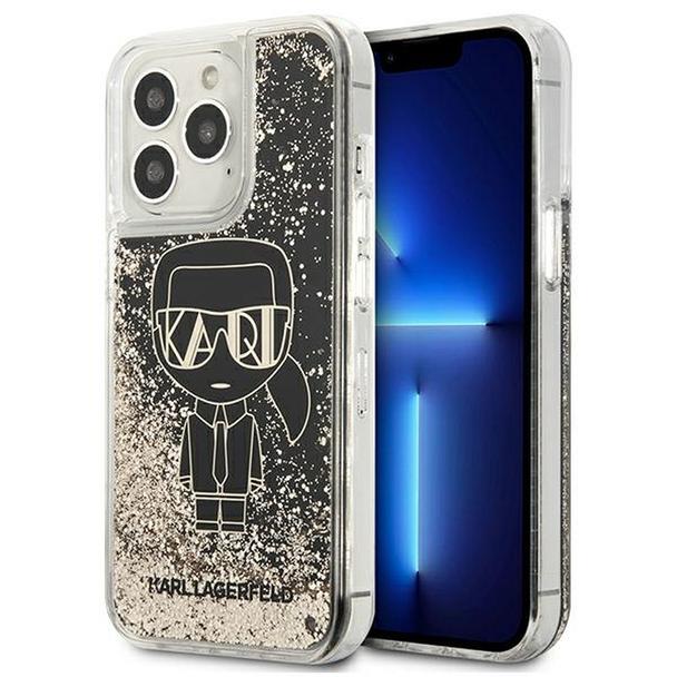 KARL LAGERFELD futerał do IPHONE 13 Pro KLHCP13LLGGKBK (Liquid Glitter Gatsby Ikonik) czarny