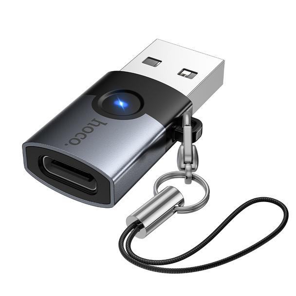 Adapter OTG USB A do USB C Hoco UA46B grafitowy