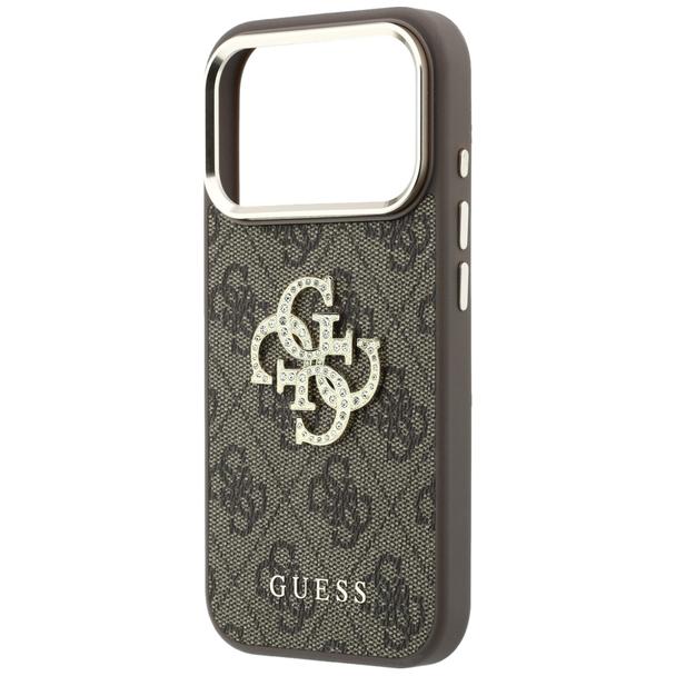 GUESS futerał do IPHONE 18 Pro Max/17 Pro Max (Big Strass Logo 4G) brązowy