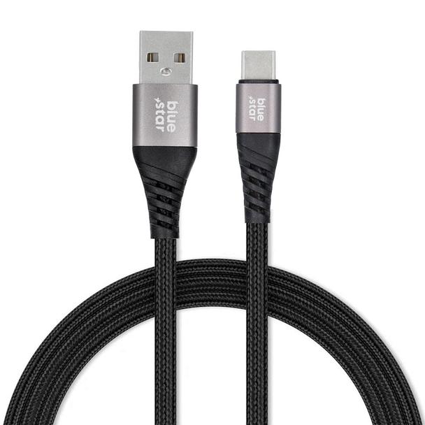 Kabel USB A do USB C Blue Star 3A 20W PD QC4.0 z oplotem 1,2 m TFK-DC-003 czarny