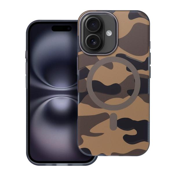 Etui na iPhone 16 Forcell F-Protect Levels Dual Layer 4D technology zgodne z MagSafe Military Drop-Test desert camo