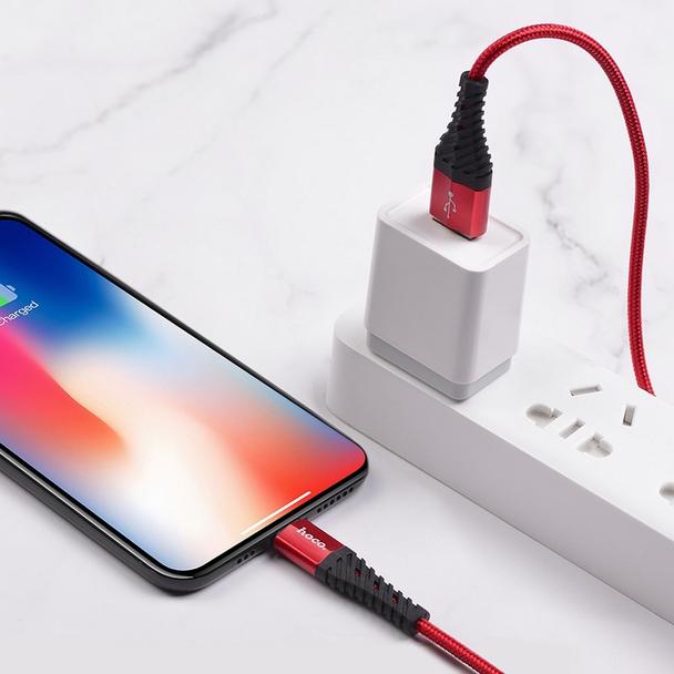 Kabel USB A do Lightning Hoco 2,4A 1 m X38 czerwony