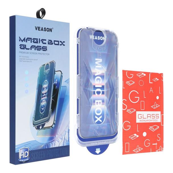 Szkło Hartowane 6D do iphone 17 Veason Pro Easy-Install Glass z aplikatorem czarne