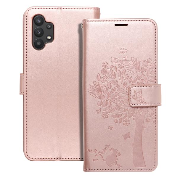 Etui z klapką na Samsung A32 5G Mezzo Book drzewo złoto-różowe