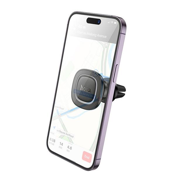 Uchwyt na telefon do samochodu magnetyczny Hoco do kratki H72 czarno szary