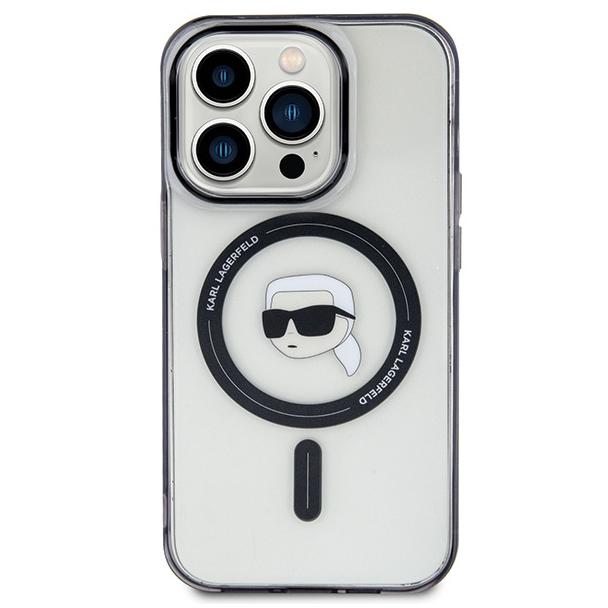 KARL LAGERFELD futerał do IPHONE 15 Pro KLHMP15LHKHNOTK (Karl Head + MAG) transparentny