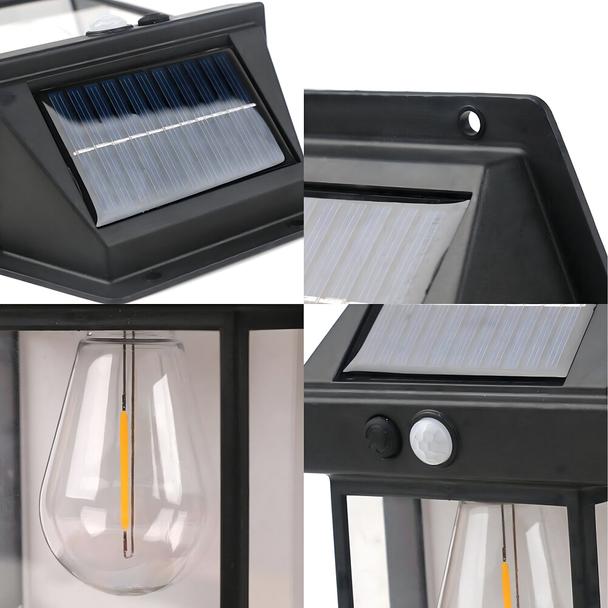 Lampa solarna LED do ogrodu elewacyjna RC-K-1536 czarna