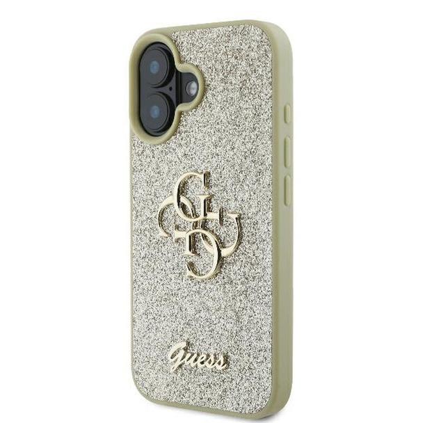 GUESS futerał do IPHONE 16 Plus GUHCP16MHG4SGD (Fixed Glitter Big 4G) złoty