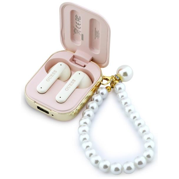 Słuchawki bezprzewodowe douszne GUESS TWS Pearl Strap GUE005293 różowe