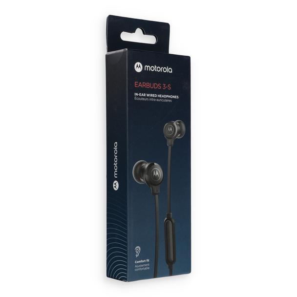 Słuchawki przewodowe douszne z mikrofonem MOTOROLA Ear Buds 3-S czarne