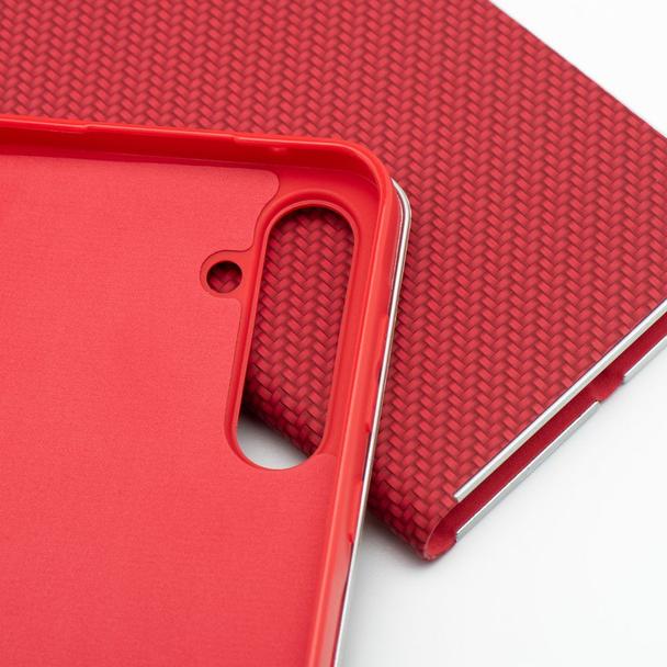 Etui z klapką na Samsung S26 FE Luna Book Carbon czerwone