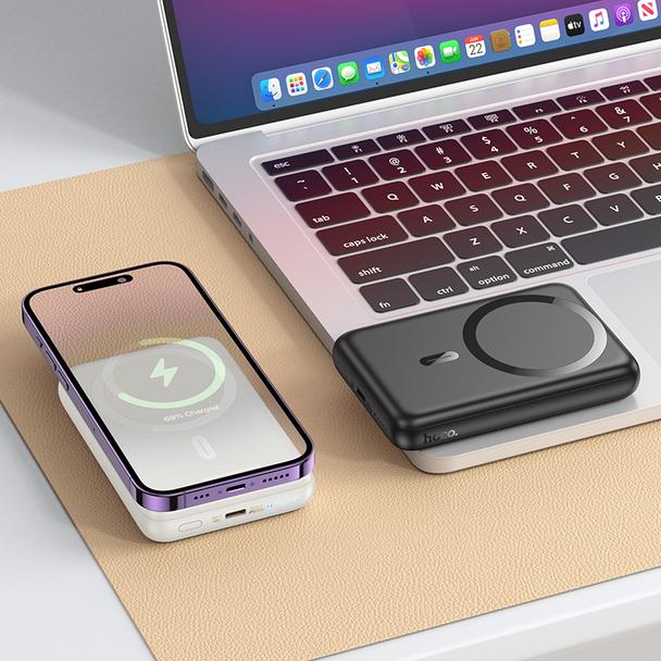 Powerbank zgodny z MagSafe Hoco 10000 mAh QC PD 2A 20W J141 biały