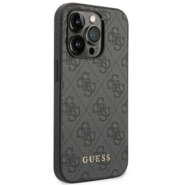 GUESS futerał do IPHONE 14 Pro Max GUHCP14XG4GFGR (4G Gold Logo) szary