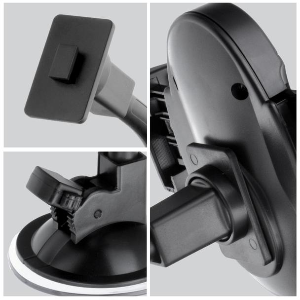 Uchwyt na telefon do samochodu uniwersalny Forcell F-Grip Oval 27 cm do szyby / deski / kratki czarny