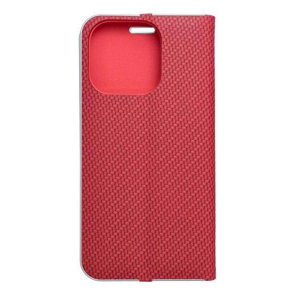 Etui z klapką na iPhone 16 PRO Luna Book Carbon czerwone
