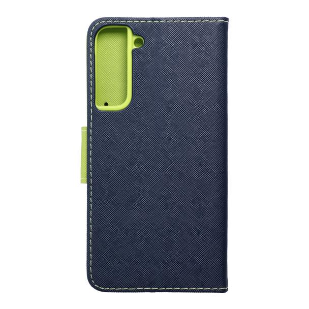 Etui z klapką na Samsung S22 PLUS Fancy Book granatowo-limonkowe