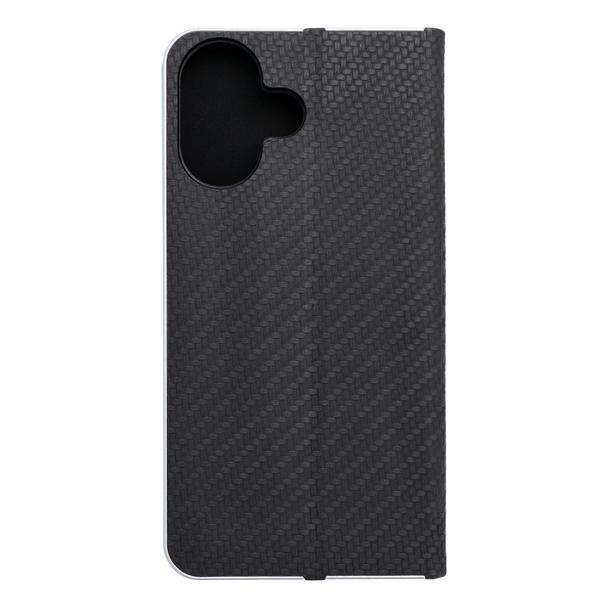 Etui z klapką na iPhone 16 Luna Book Carbon czarne