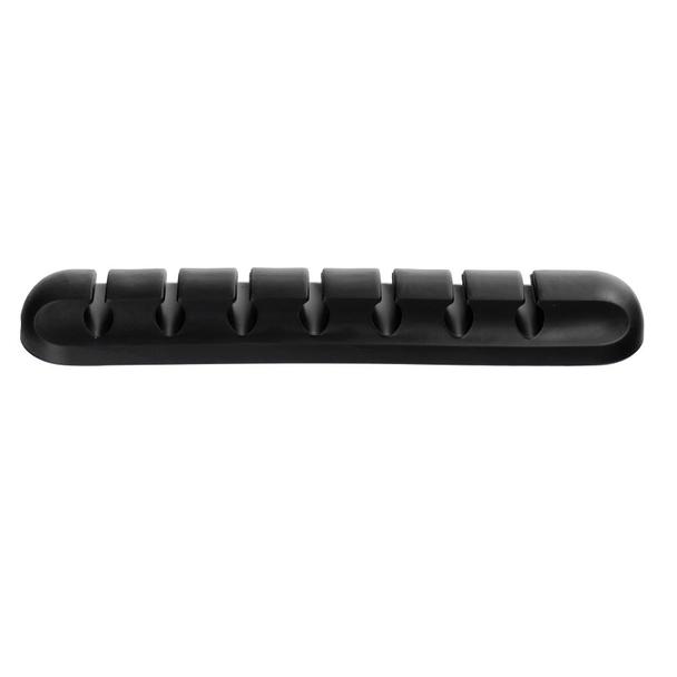 Organizer silikonowy samoprzylepny Blue Star PJ-OCZ8 na 7 kabli - czarny (1 szt.)