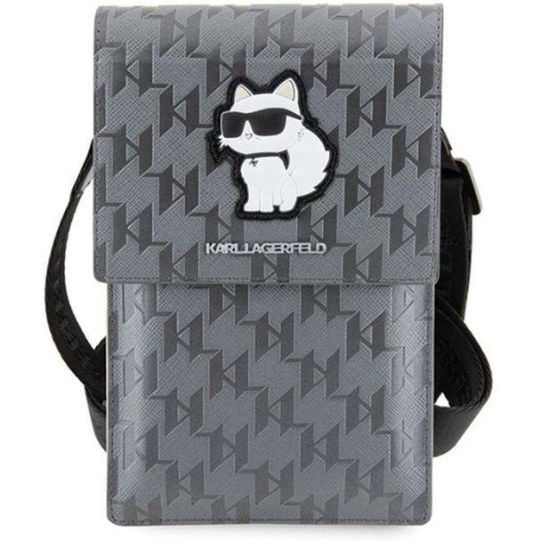 KARL LAGERFELD torebka uniwersalna na telefon KLWBSAKHPCG (Saffiano Mono Choupette) srebrny