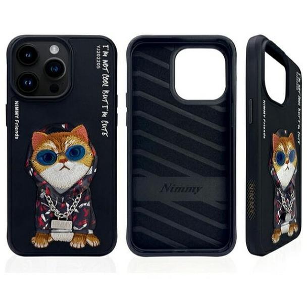 NIMMY futerał GLASSES COOL CAT do IPHONE 15 Pro czarny