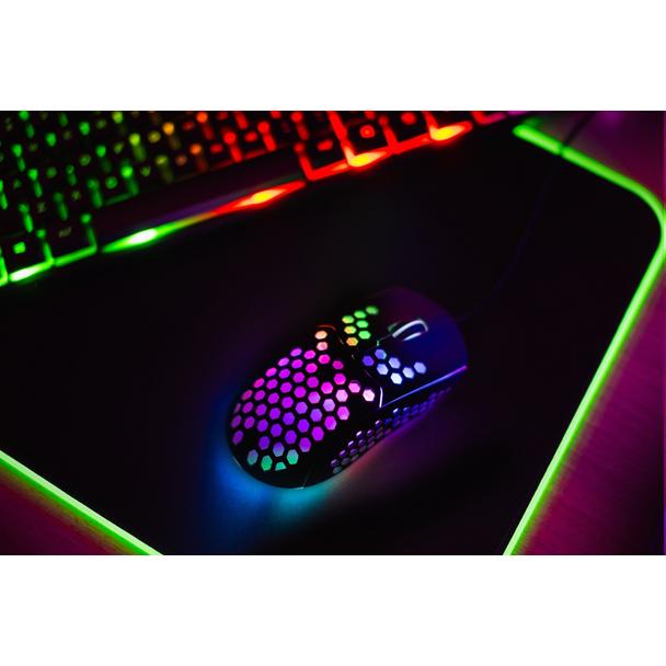 ART myszka komputerowa przewodowa USB A 6400 dpi podświetlana AM-99 czarna
