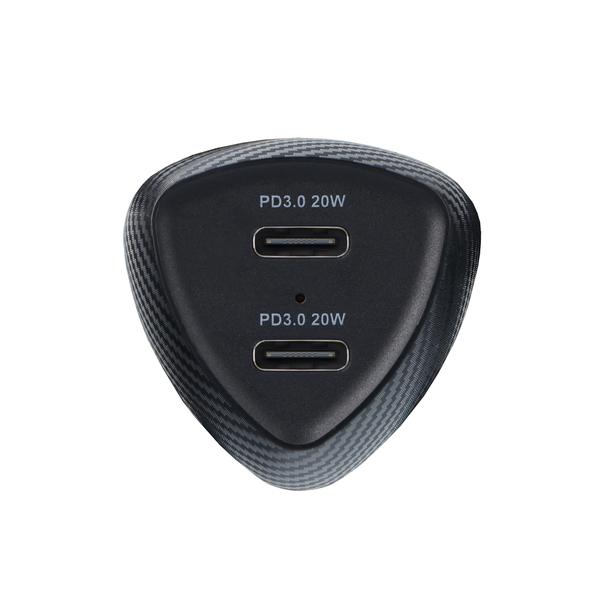 Ładowarka samochodowa Forcell F-Energy Carbon 2 x USB C QC3.0 PD 3A 40W CC50-2C czarna