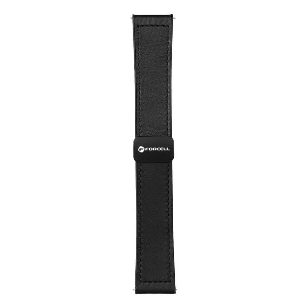 Pasek do Samsung Galaxy Watch Forcell F-Design FS20 magnetyczny skóra ekologiczna 20 mm czarny
