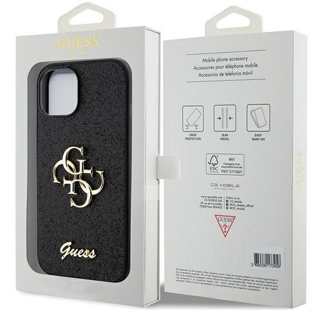 GUESS futerał do IPHONE 15 GUHCP15SHG4SGK (Fixed Glitter Big 4G) czarny