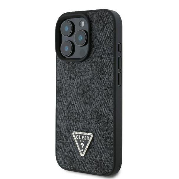 GUESS futerał do IPHONE 16 Pro GUHCP16LP4TDPK (PU Leather 4G Triangle Strass) czarny