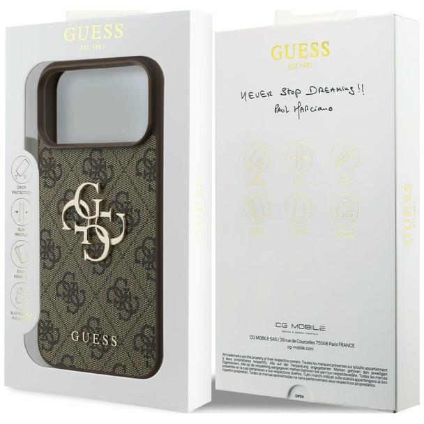 GUESS futerał do IPHONE 18 Pro / 17 Pro GUE005601 (4G PU Big Logo) brązowy