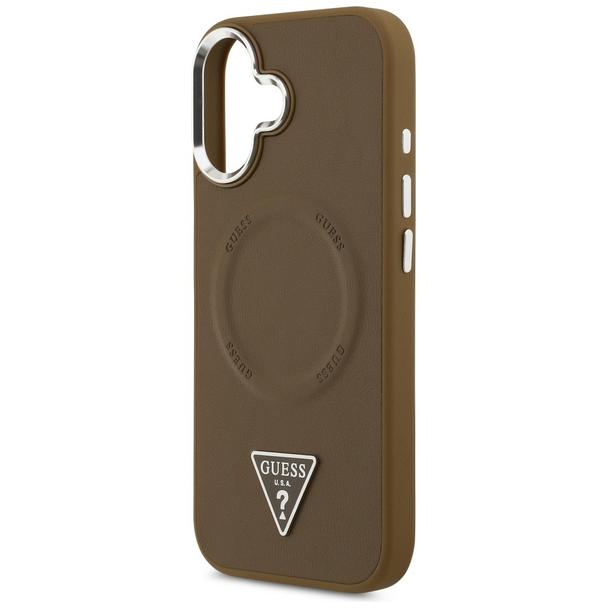 GUESS futerał do IPHONE 17 kompatybilny z MagSafe GUHMP17SPSDTSCMW (PU W/ Triangle Logo) brązowy
