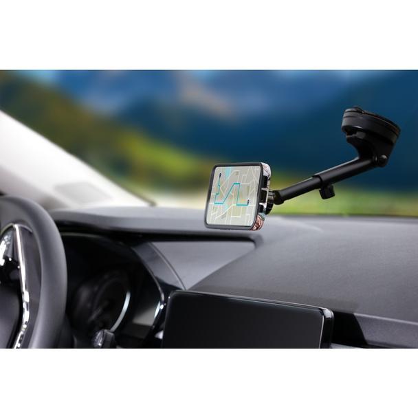 Uchwyt na telefon do samochodu magnetyczny zgodny z MagSafe Forcell F-Grip PrecisionX do szyby / deski / kratki czarny
