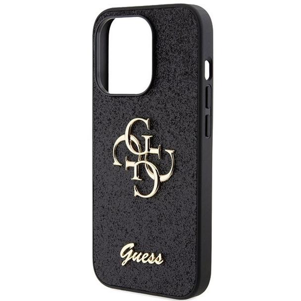 GUESS futerał do IPHONE 15 Pro Max GUHCP15XHG4SGK (Fixed Glitter Big 4G) czarny
