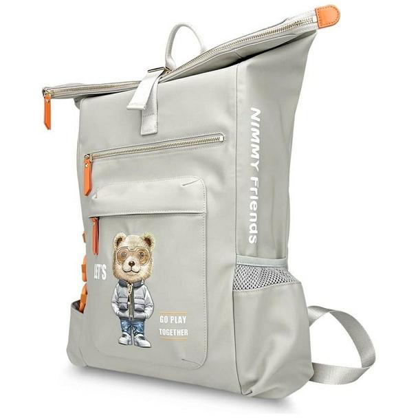 NIMMY plecak na laptop COOL&CUTE 2.0 Bear szary