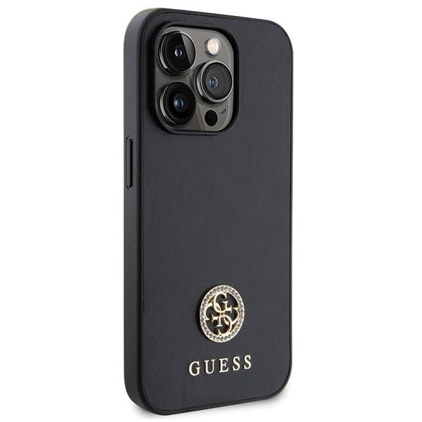 GUESS futerał do IPHONE 15 Pro GUHCP15LPS4DGPK (Strass Metal Logo) czarny