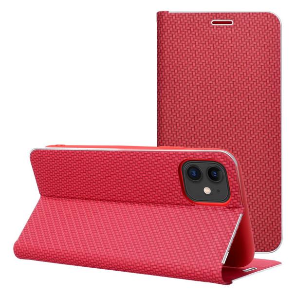 Etui z klapką na iPhone 17 PRO MAX Luna Book Carbon czerwone