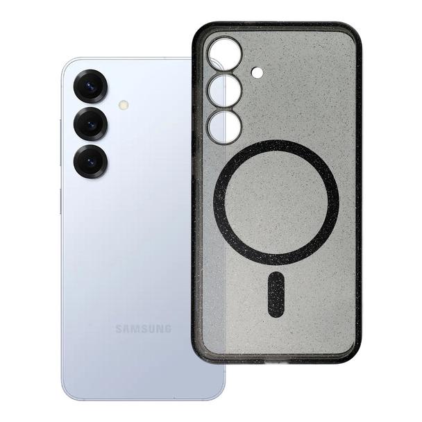 Futerał do Samsung S25 Clear Mag Cover (STR) zgodny z MagSafe czarny glitter