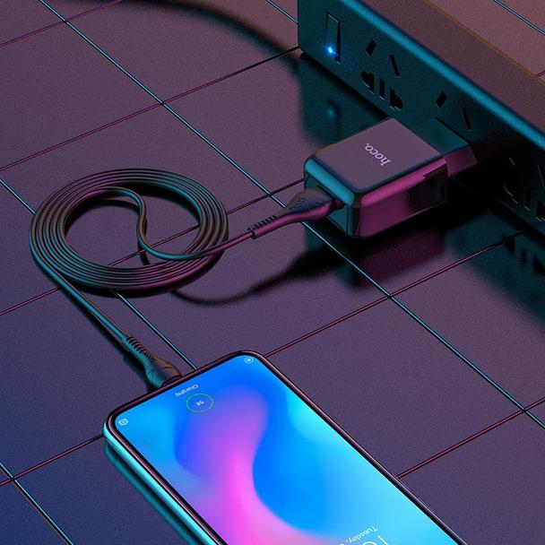 Ładowarka sieciowa do telefonu Hoco USB A 2A 10W + kabel USB A do USB C N2 czarna